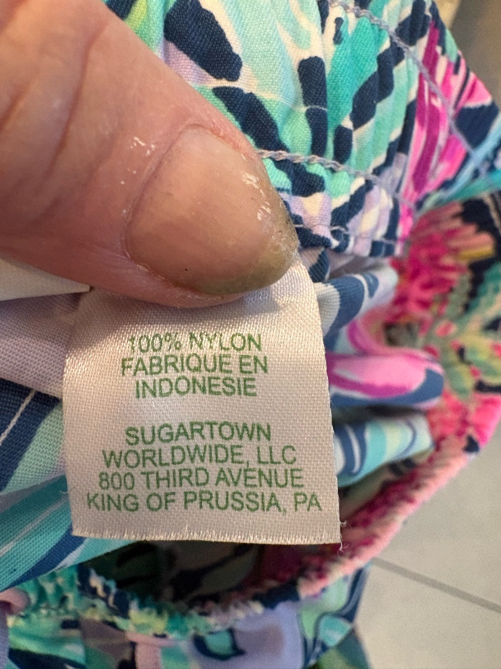 Lilly Pulitzer Tropical Floral Drawstring Athletic Shorts - Pink & Teal & Navy - Picture 4 of 4